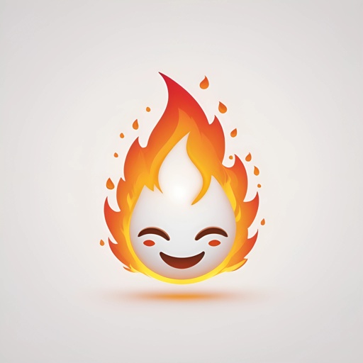 a fire with a face on it and a smile on it