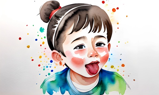 painting of a child with a surprised look on her face