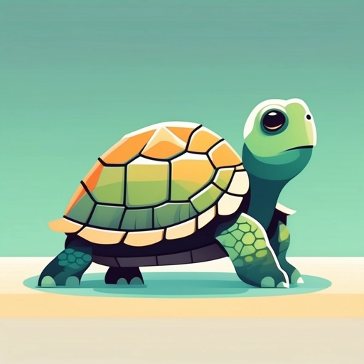 cartoon turtle with a green shell and yellow shell on its back
