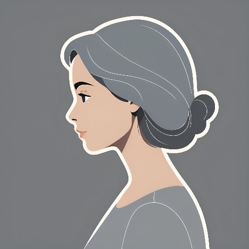 a woman with a gray hair and a gray shirt