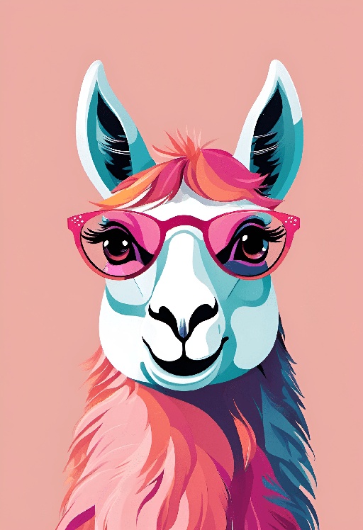 a llama wearing sunglasses and a pink shirt