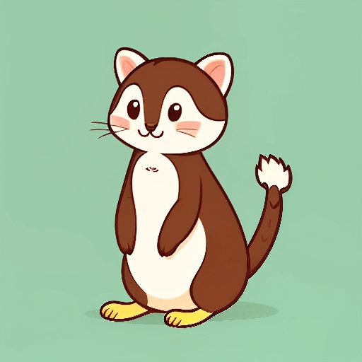 cartoon of a brown and white cat standing on its hind legs