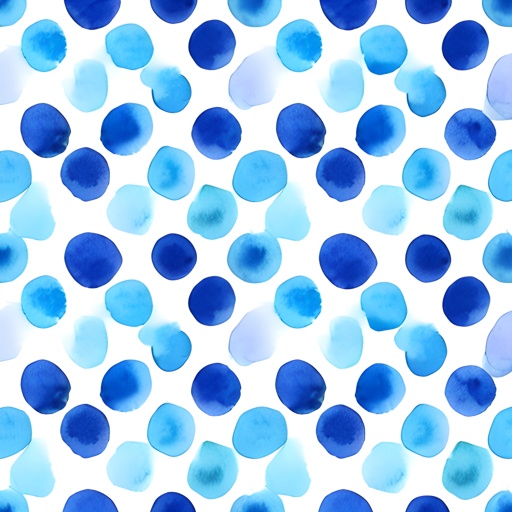 a close up of a blue and white watercolor background with hearts