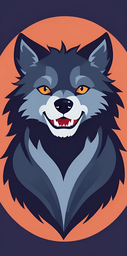 a wolf with a big smile on the face