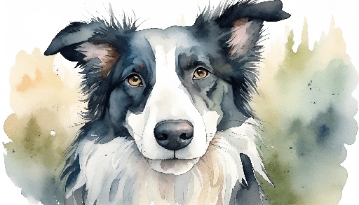a painting of a dog with a watercolor effect