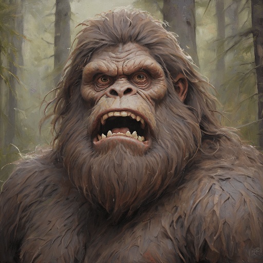 image of a bigfoot in a forest with trees