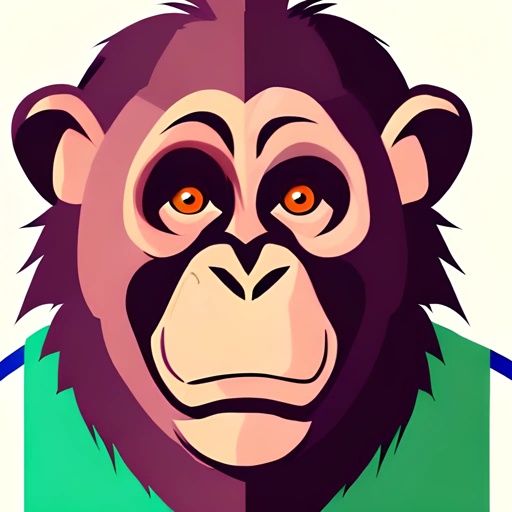 a monkey with a green shirt and a green shirt