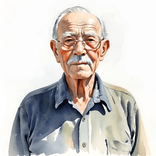 a painting of a man with glasses and a mustache