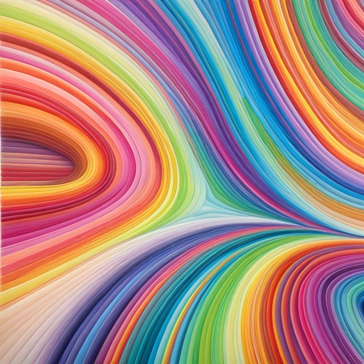 a close up of a colorful painting of a swirly pattern