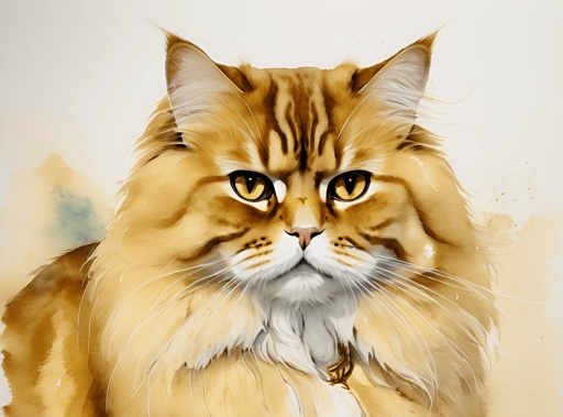 painting of a cat with a collar and collar around its neck