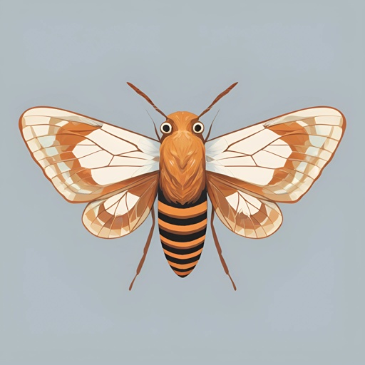 a drawing of a moth with a face on it