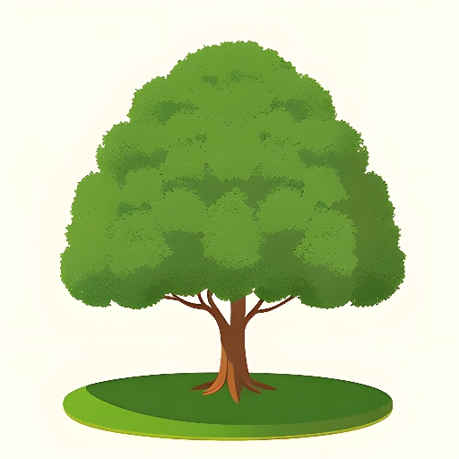 a green tree with a white background