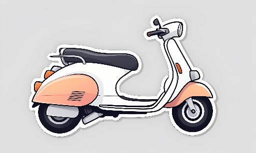 sticker of a scooter with a black seat