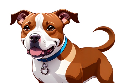 cartoon dog with collar and collar around neck standing