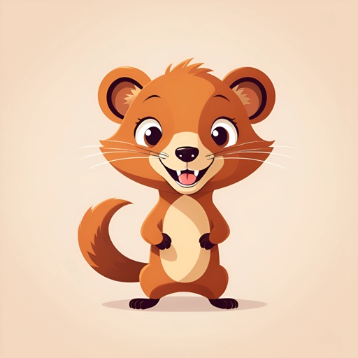 cartoon illustration of a cute little squirrel standing up