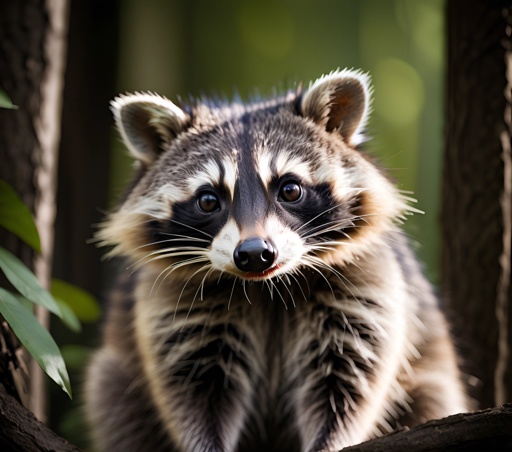 a raccoon that is standing on a tree branch