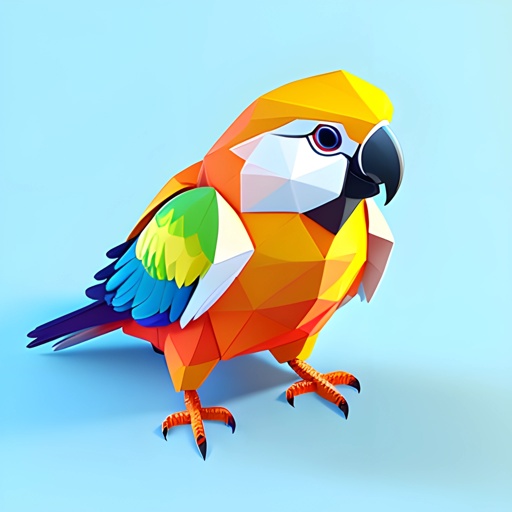 brightly colored bird with a blue background