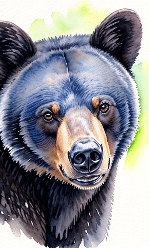 painting of a bear with a green background