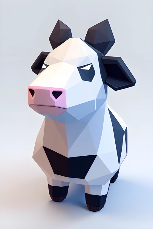 a paper cow that is standing on a white surface