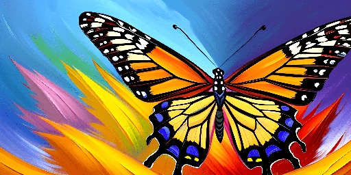 brightly colored butterfly with bright wings on colorful background