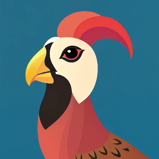 a bird with a red head and a black beak