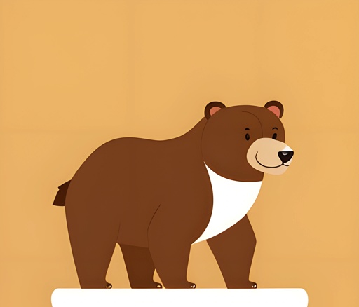 a brown bear standing on a white sign