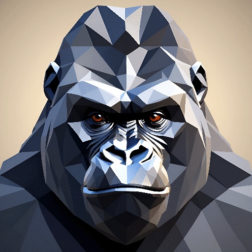 image of a gorilla with a very low polygonal look