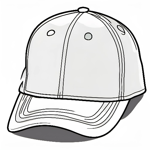 a cartoon baseball cap with a curved visor and a curved brim