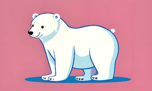 a polar bear standing on a pink surface