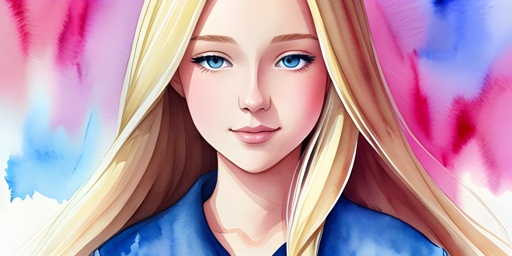 blonde haired girl with blue eyes and blue shirt