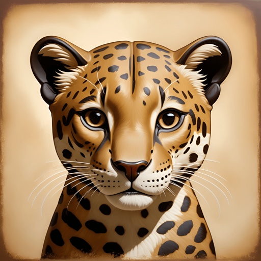 painting of a leopard with a brown background
