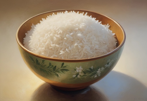 a bowl of rice sitting on a table