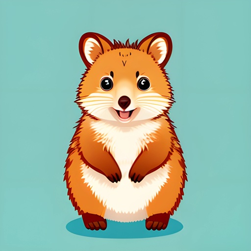 cartoon illustration of a cute little hamster standing up