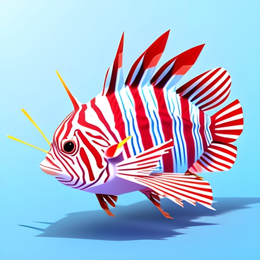 a red and white fish with red stripes on it