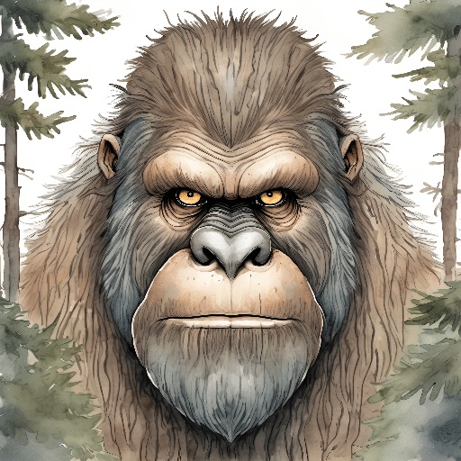 a close up of a gorilla with a big face in the woods