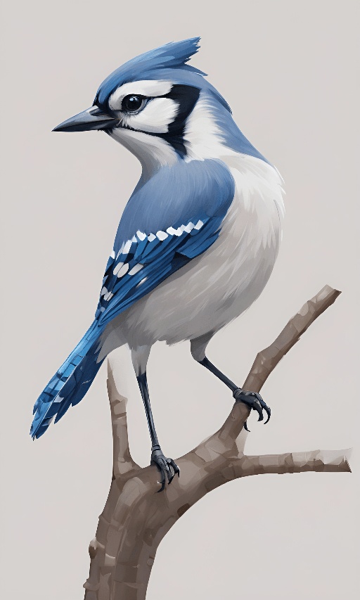 blue and white bird perched on a branch of a tree