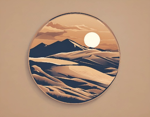 picture of a desert landscape with a sun setting