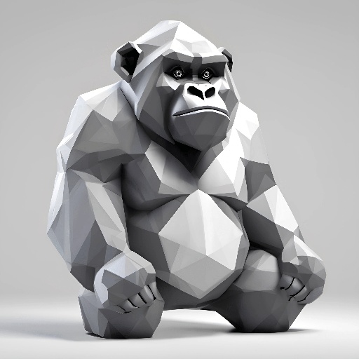 a close up of a gorilla sitting on a white surface