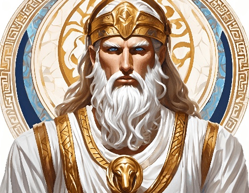 a close up of a man with a beard and a golden crown