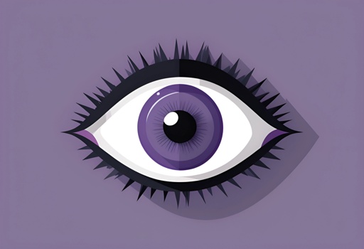 purple eye with black spikes on it