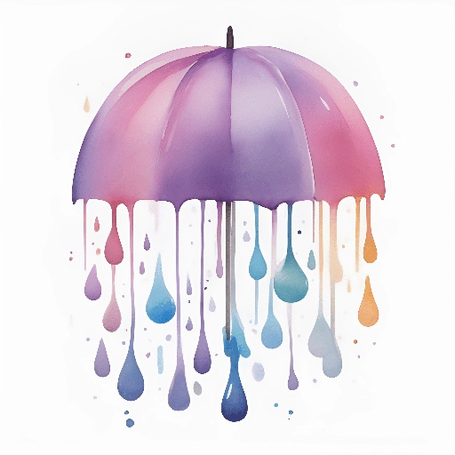 a purple umbrella with drops of water on it
