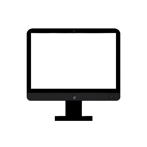 a computer monitor with a blank screen on it