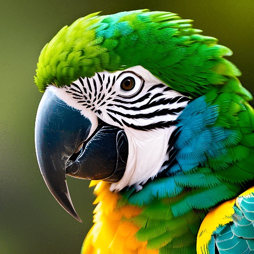 parrot with a green and yellow feathers and a blue and yellow beak