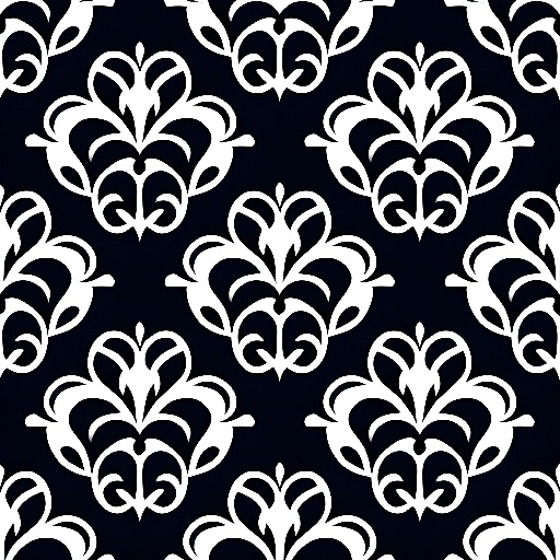 a close up of a black and white pattern with hearts