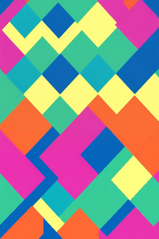 a close up of a colorful pattern of squares and rectangles