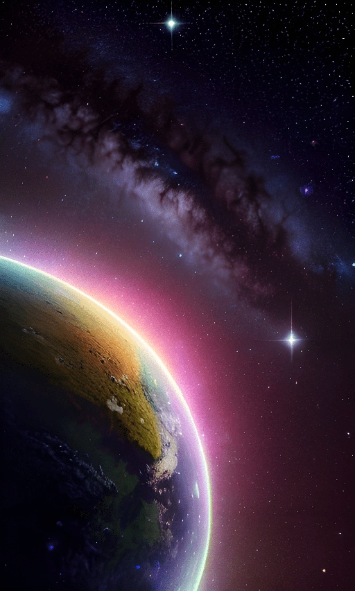 view of the earth with a bright glow of light