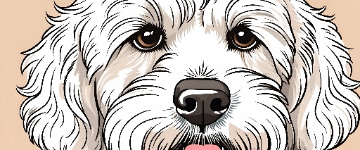 a close up of a dog with a long white hair