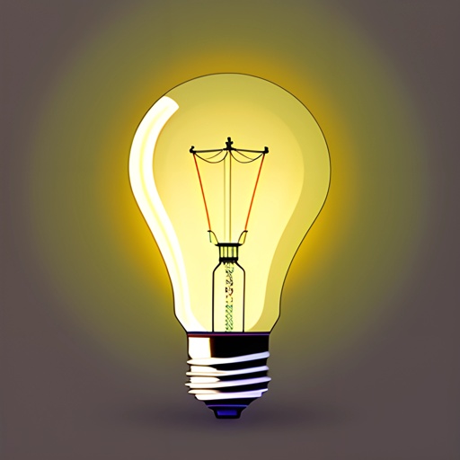 a light bulb that is glowing on a brown background