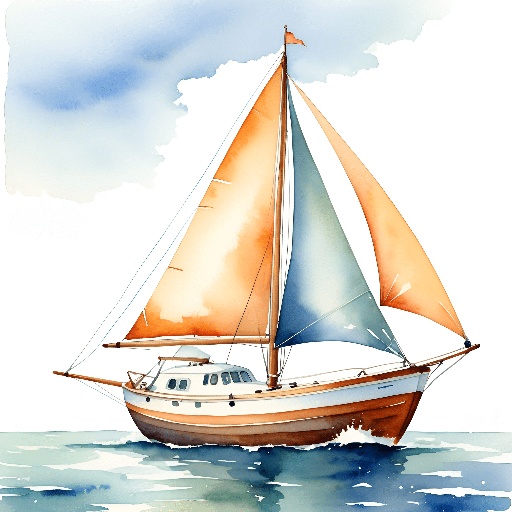 a sailboat with a white sail on the water