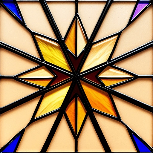image of a stained glass window with a star in the center